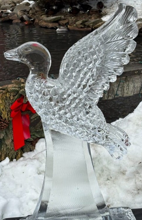 Eagle ice sculpture centerpiece