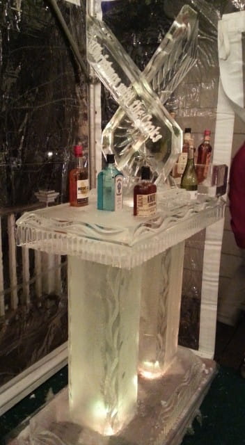 Ice drink station with custom engraved design