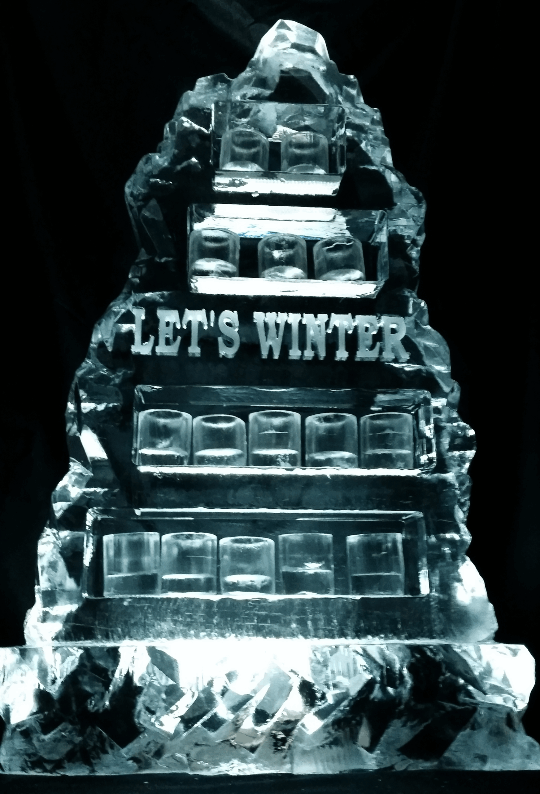 "Let's Winter" custom engraved ice bar