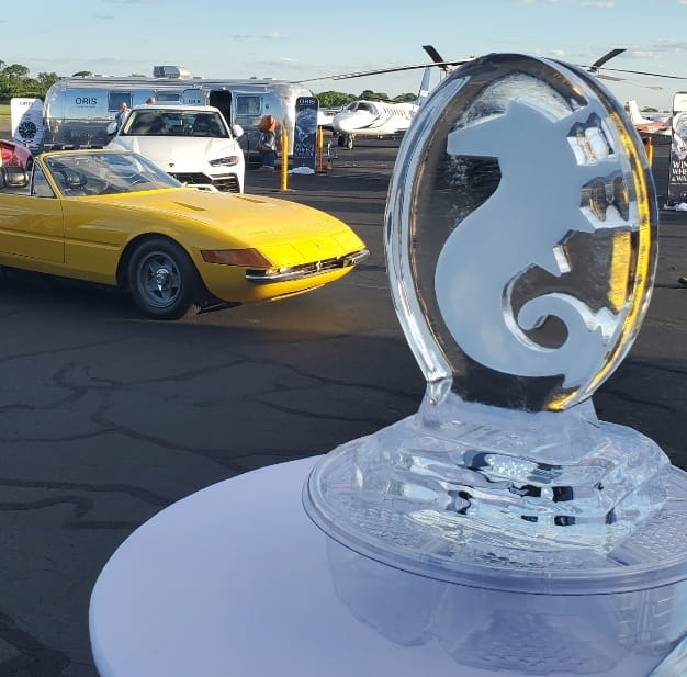 Custom letter G ice sculpture