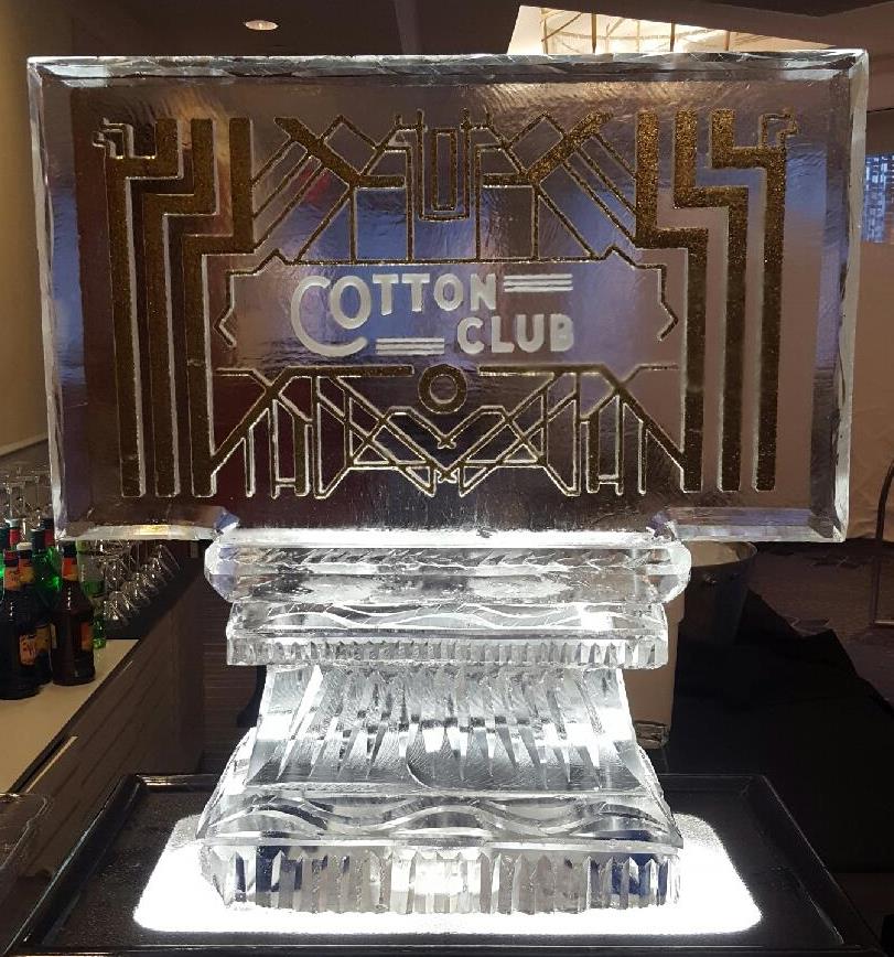 Cotton Club retro jazz age art deco style event ice sculpture