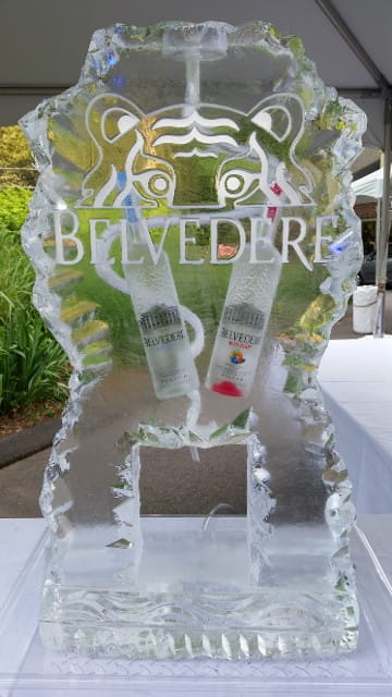 Custom salon logo ice sculpture