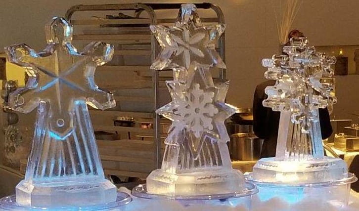 Snowflake ice sculpture for winter event décor