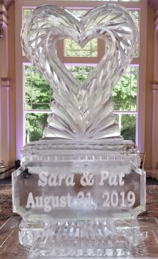 Sara and Pat August ice sculpture