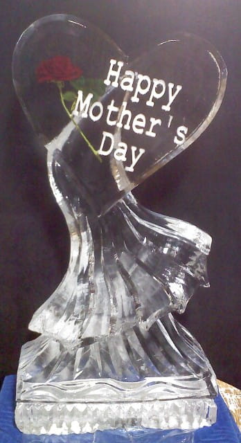 Ice Matters Silk Rose in Happy Mother's Day Heart