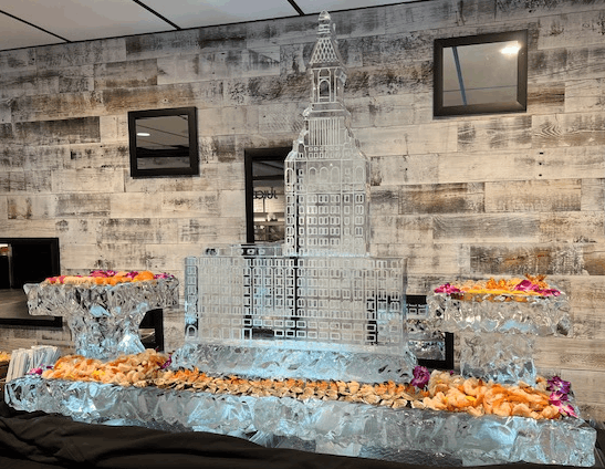 Cathedral-inspired architectural ice sculpture