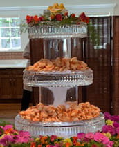 Seafood buffet served on ice display
