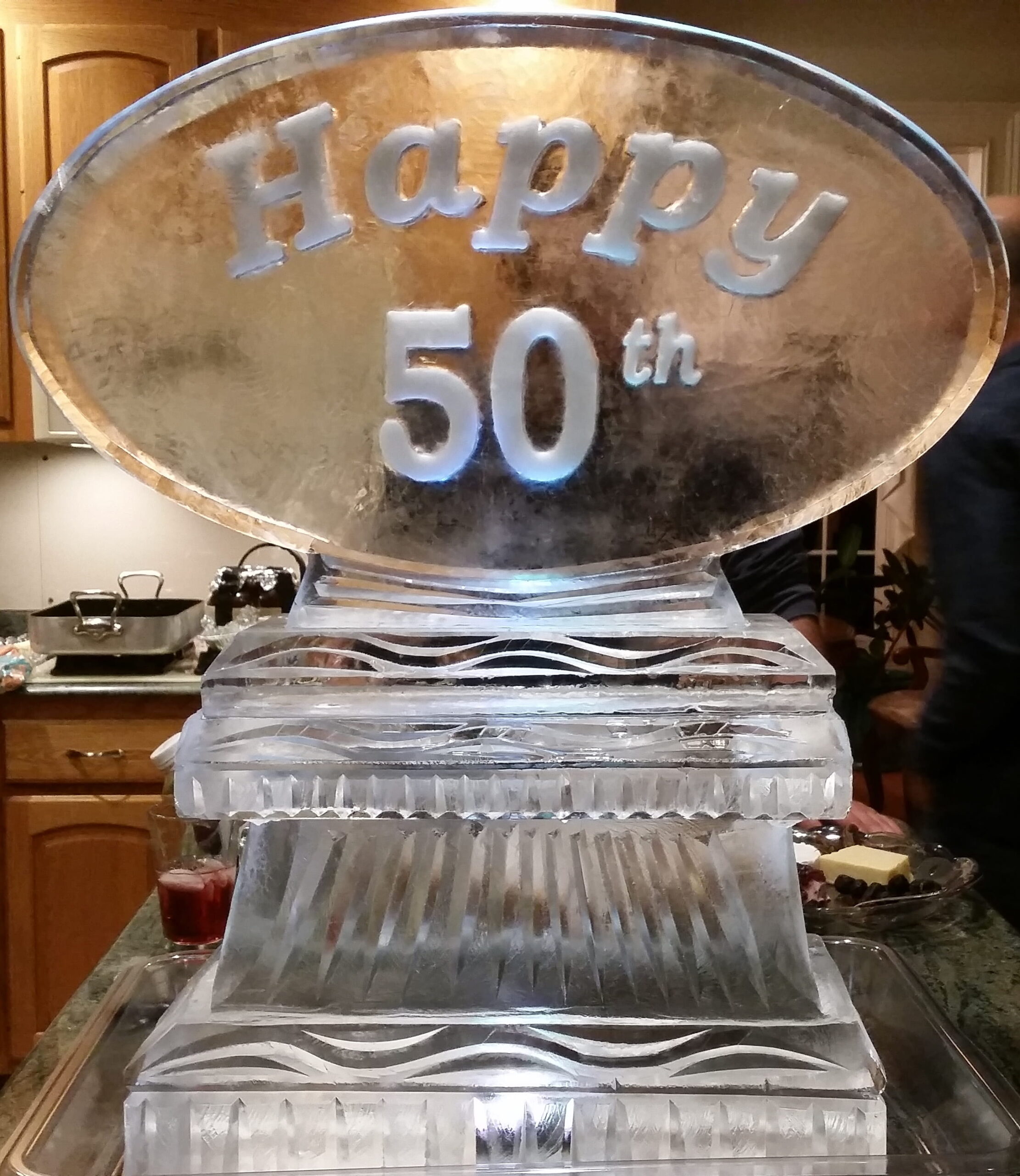 Happy 50th ice sculpture