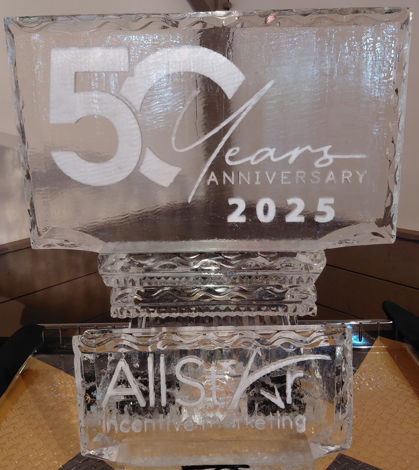 50 Years anniversary ice sculpture