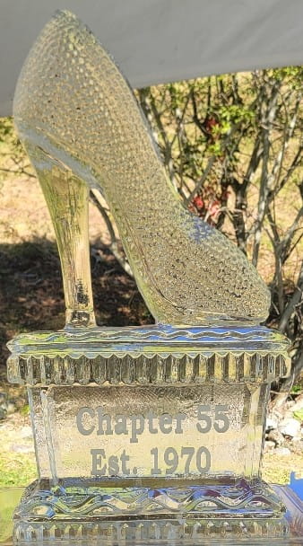 Wheat-themed engraved ice sculpture