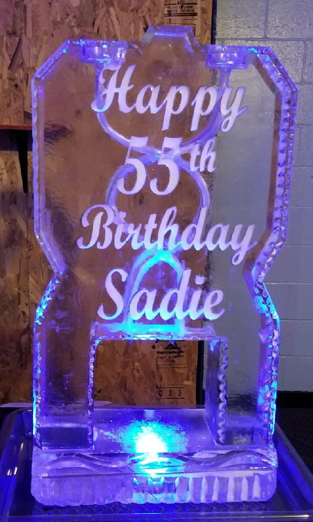 Happy 33rd Birthday Sadie ice sculpture