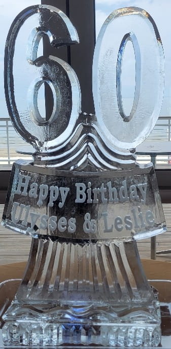 90th Happy Birthday ice sculpture