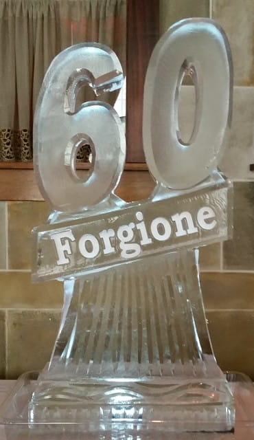 Forgione 60th anniversary ice sculpture
