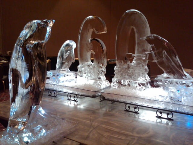 60th anniversary ice sculpture centerpiece