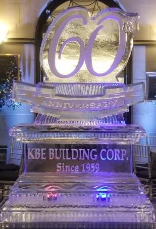 100th anniversary illuminated ice sculpture
