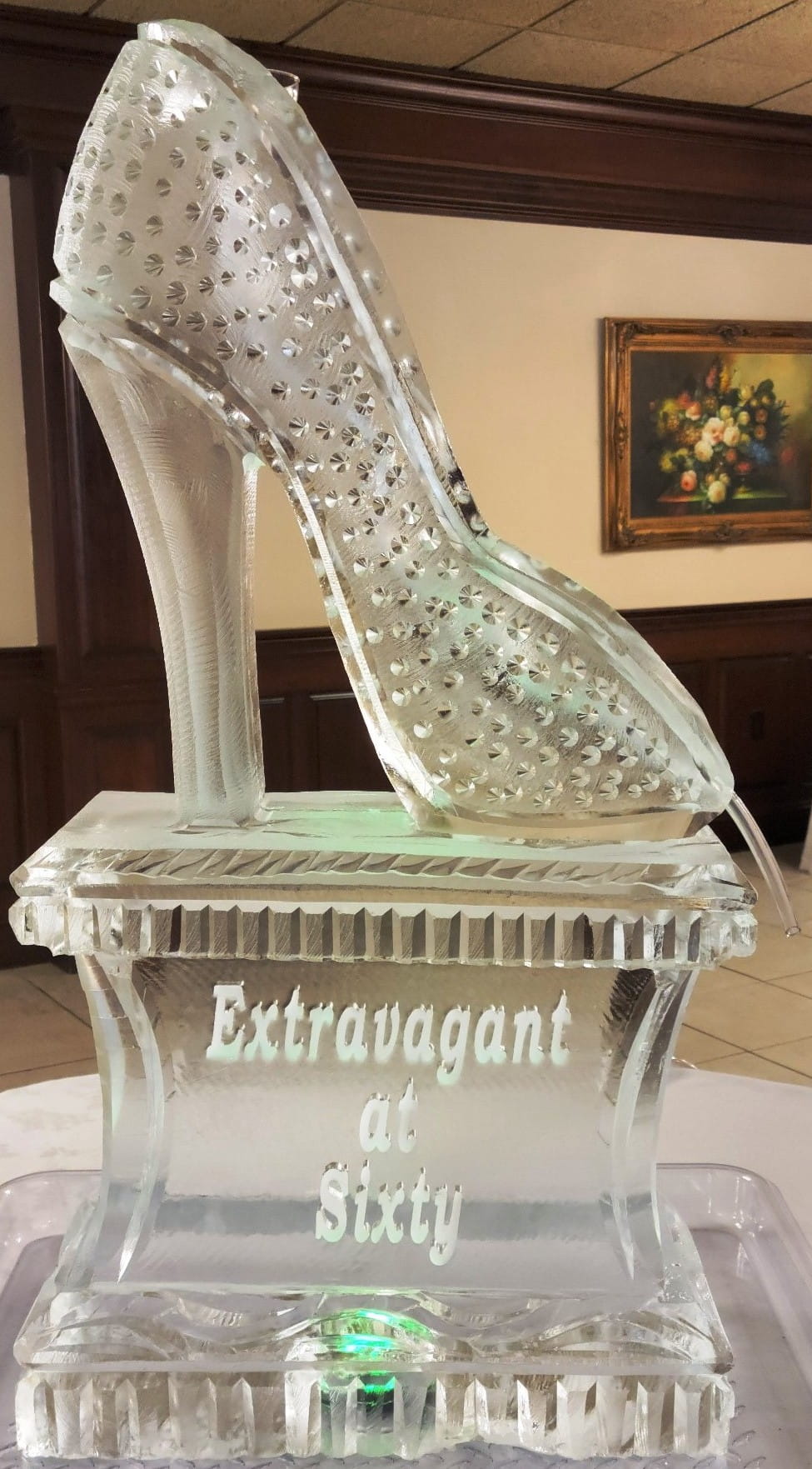 Cinderella glass slipper ice sculpture