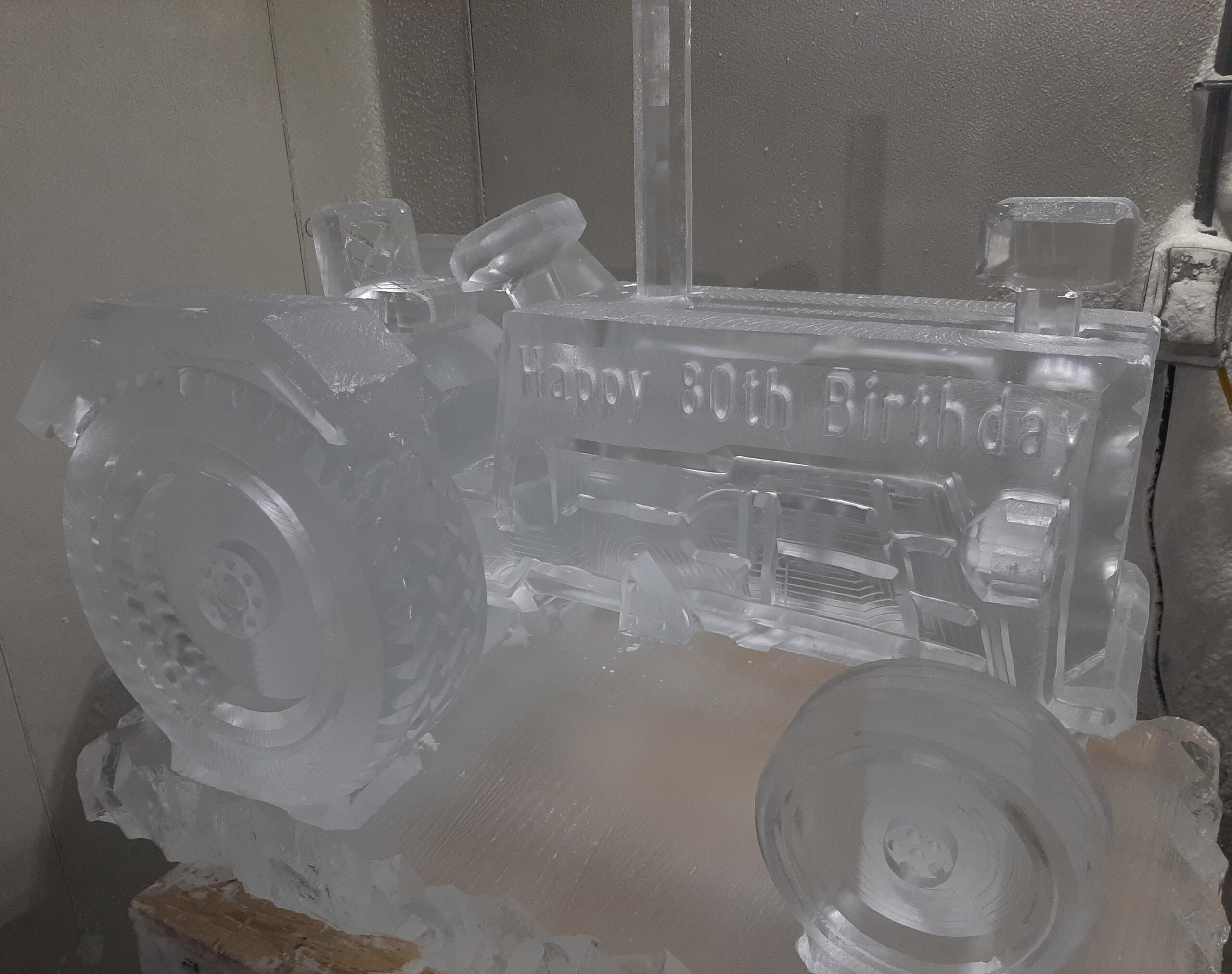High school anniversary ice sculpture