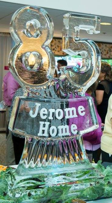 Celebrating 80 Years engraved ice sculpture