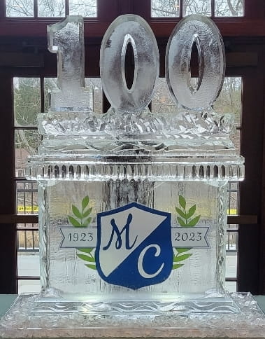 100 anniversary ice sculpture centerpiece