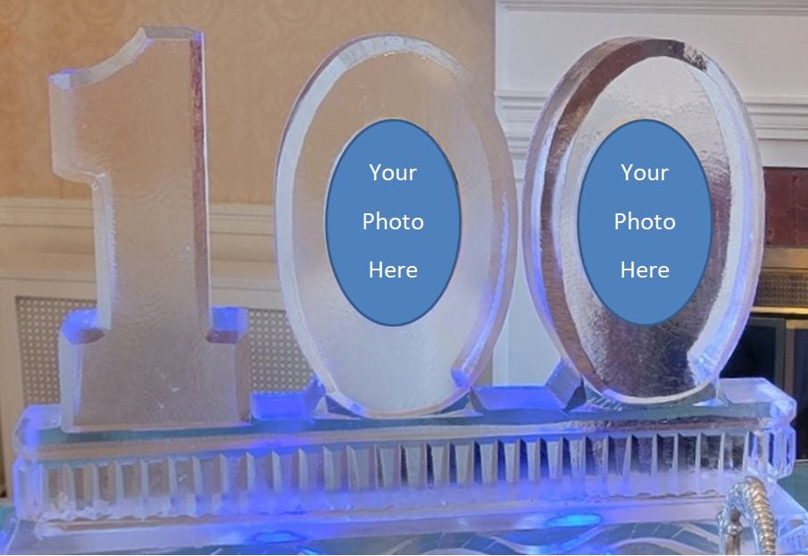 Custom photo frame ice sculpture