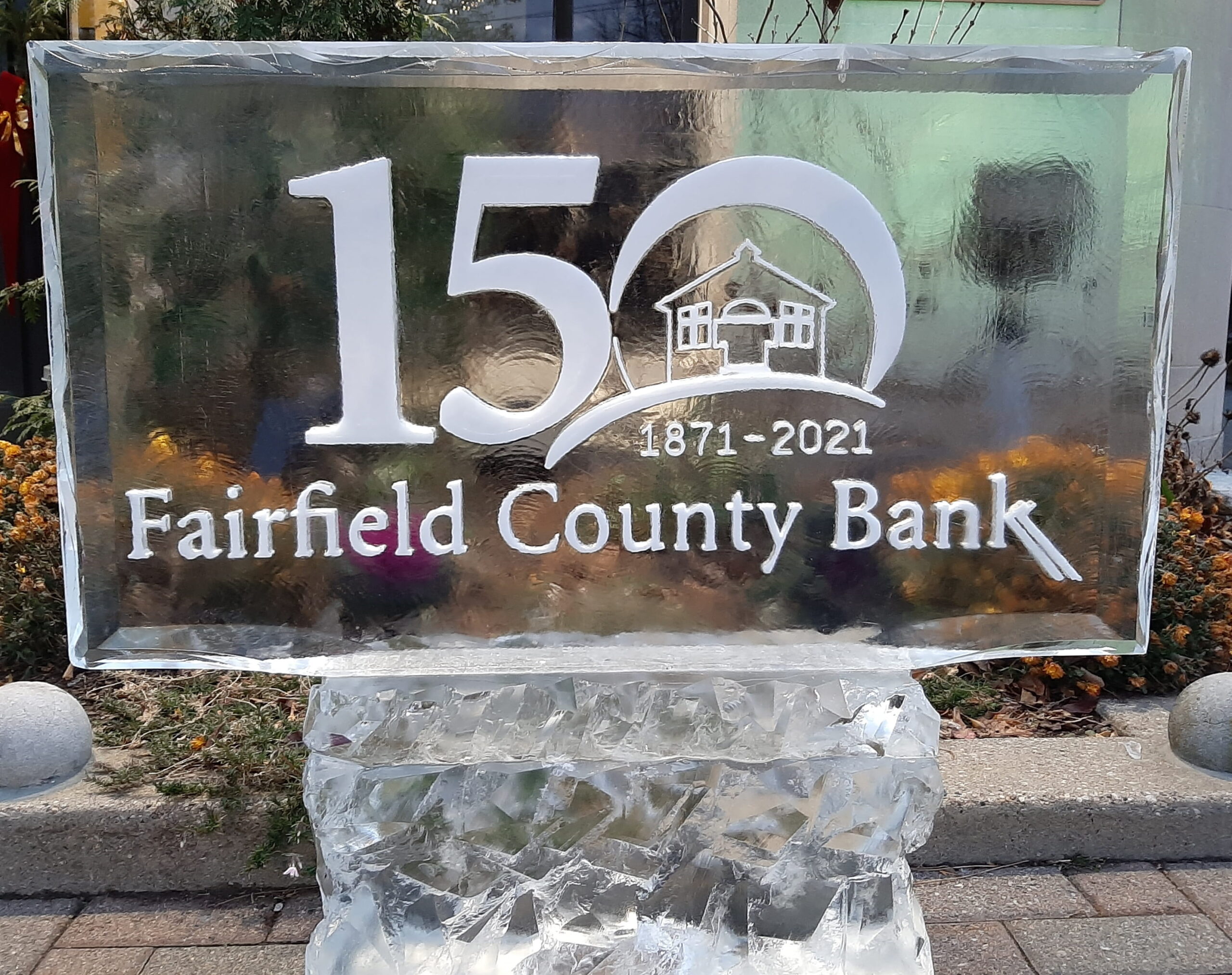 Fairfield County Bank 150th anniversary ice sculpture