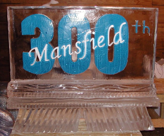Mansfield 20th anniversary ice sculpture