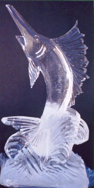 Dolphin ice sculpture