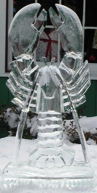 Crab ice sculpture centerpiece
