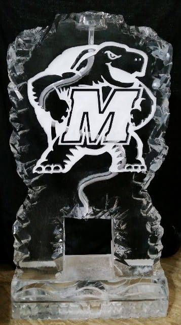 School mascot engraved ice sculpture