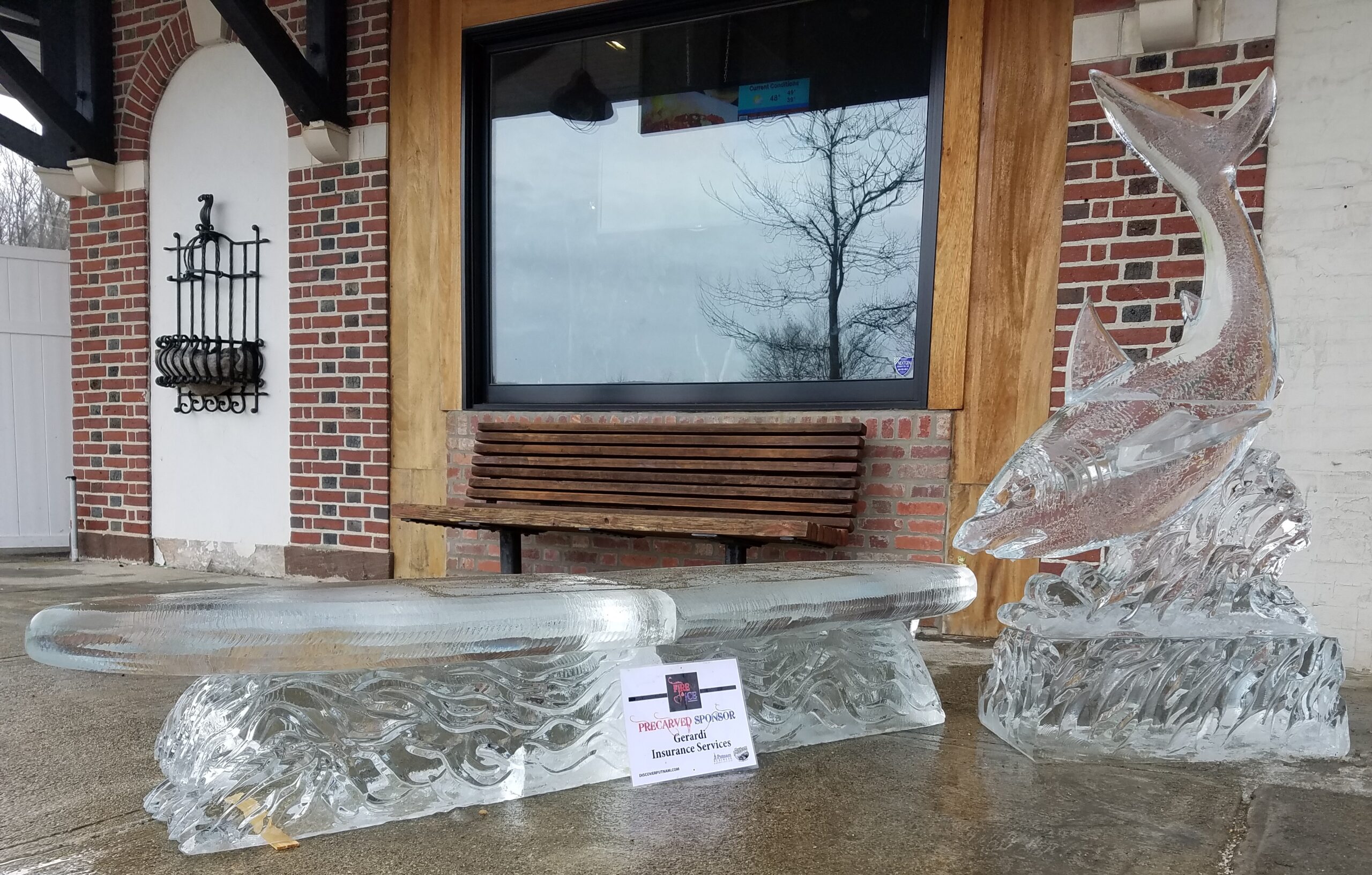 Ice window frame sculpture