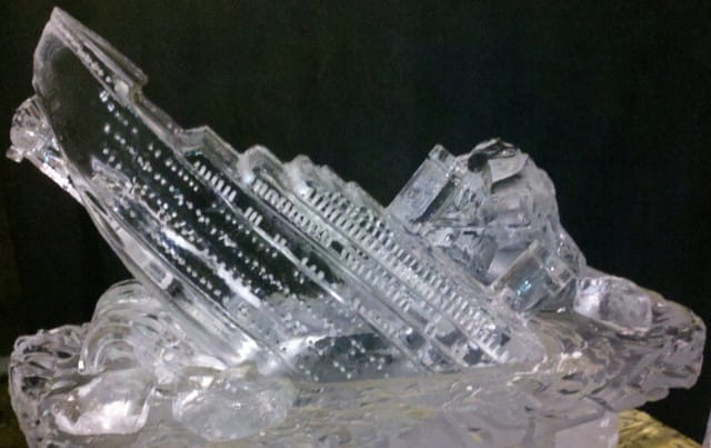 Ice train sculpture