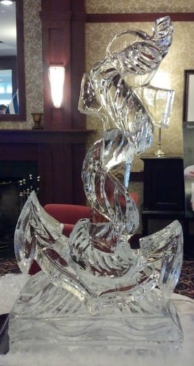 Twisted abstract ice sculpture
