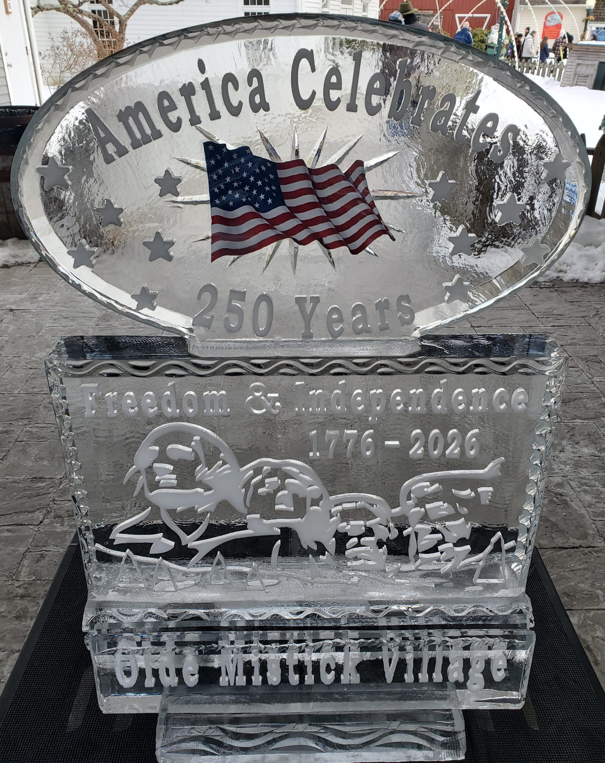 America 250th anniversary ice sculpture