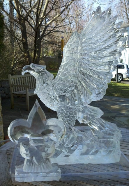 Eagle ice sculpture centerpiece