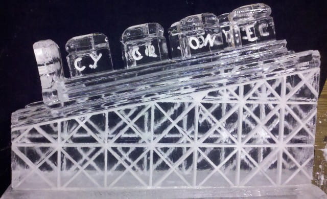 OWL logo ice sculpture