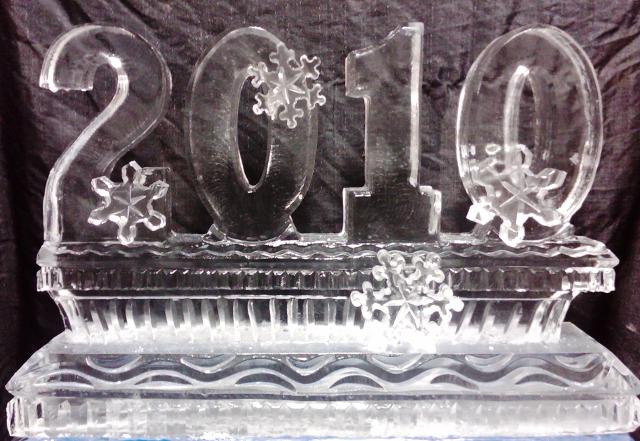 Year Carved with Snowflakes