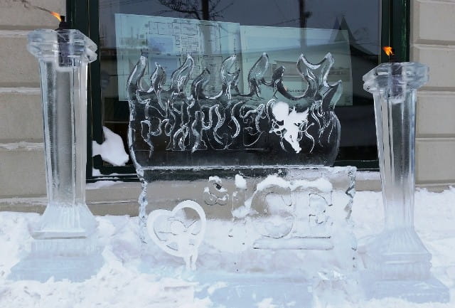 Ice Matters Multi Block Fire and Ice Display with Torch Holders on each Side