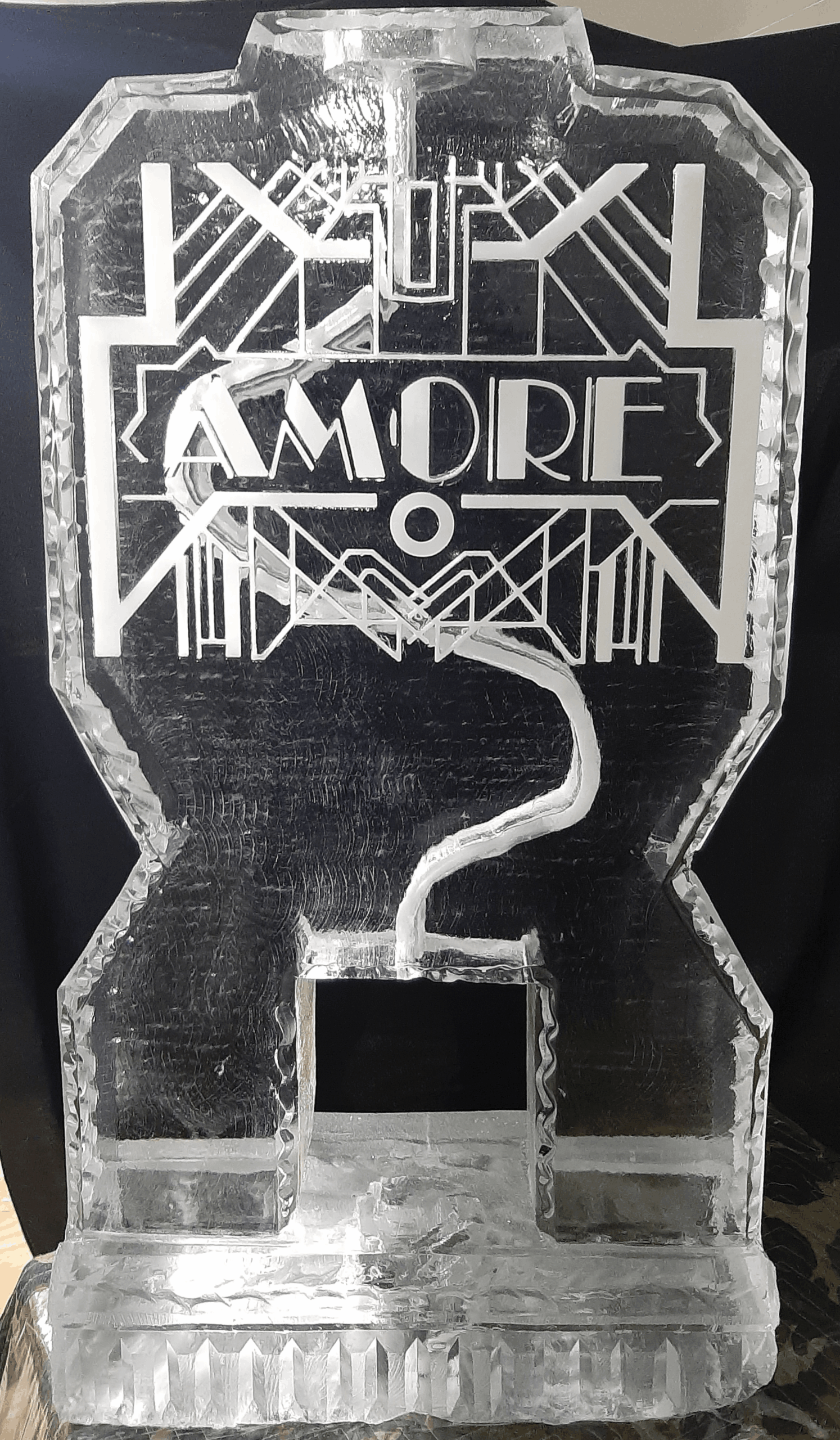 Tito's Handmade Vodka branded ice sculpture