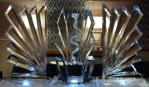 Multi-column abstract ice sculpture centerpiece