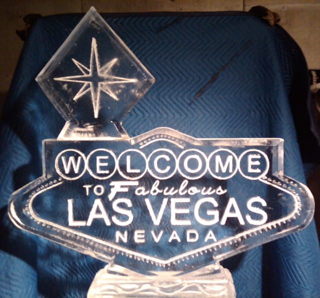 Welcome to Fabulous Las Vegas Nevada iconic sign custom ice sculpture