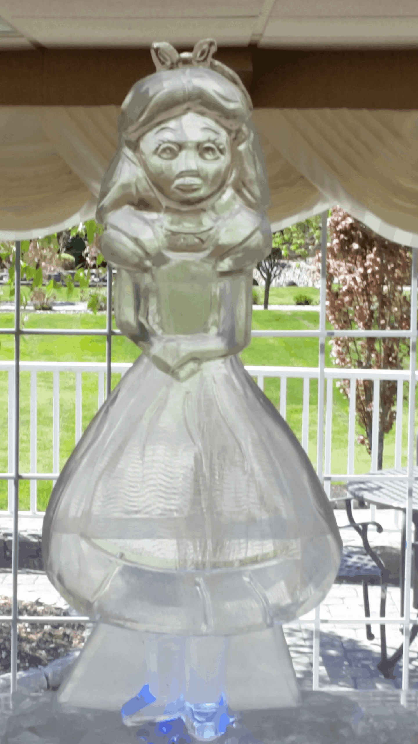Classical statue ice sculpture centerpiece