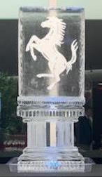 Pegasus engraved ice sculpture