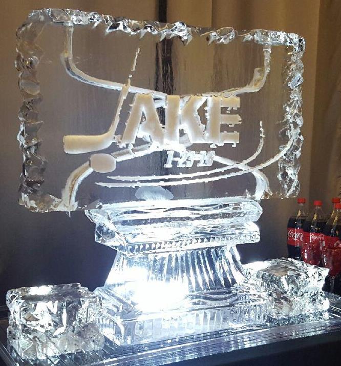 Jake personalized engraved ice sculpture