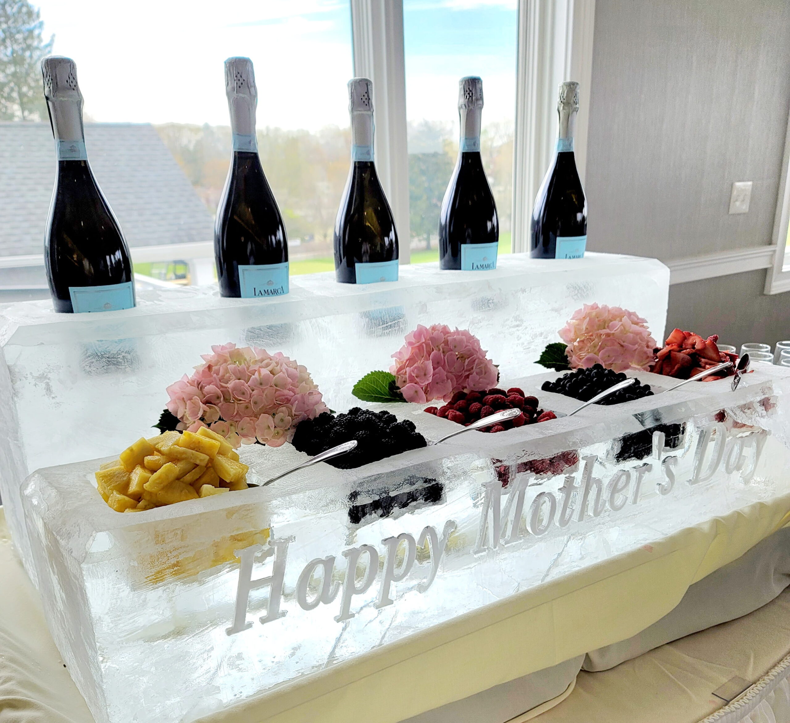 Ice Matters Happy Mother's Day Snowfilled on Champagne Fruit Station