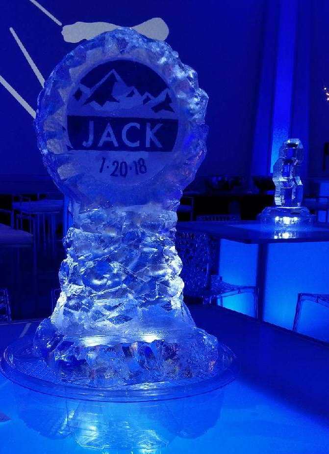 Jack Daniel's themed ice sculpture
