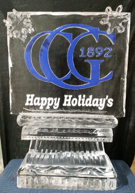 Colored Logo with Snowfilled Wording and Carved Snowflake Accents