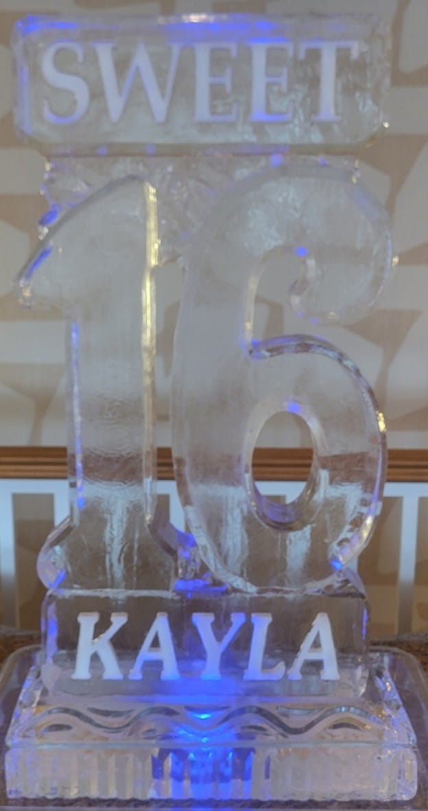 Number 15 anniversary ice sculpture