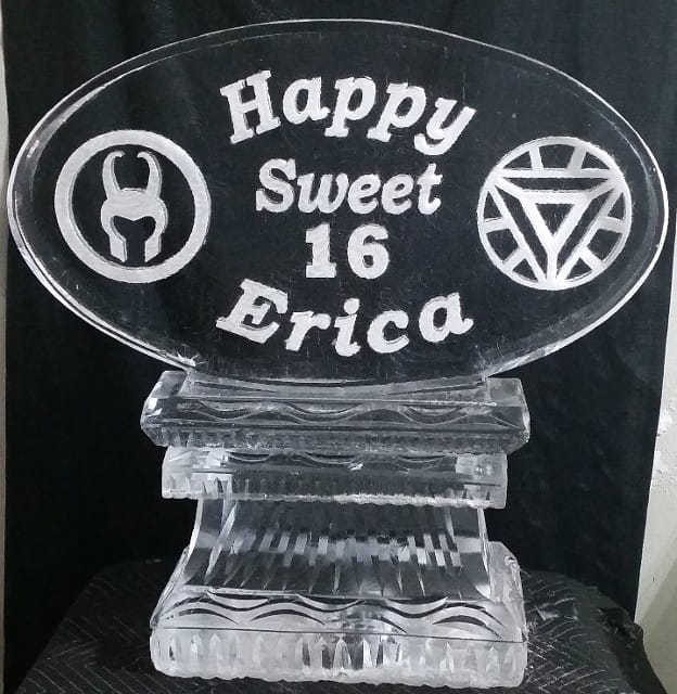 Happy Sweet 16 Erica custom ice sculpture