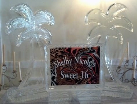 Shelby Nicole Sweet 16 personalized ice sculpture