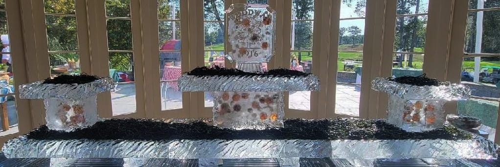 Elegant tiered ice display centerpiece